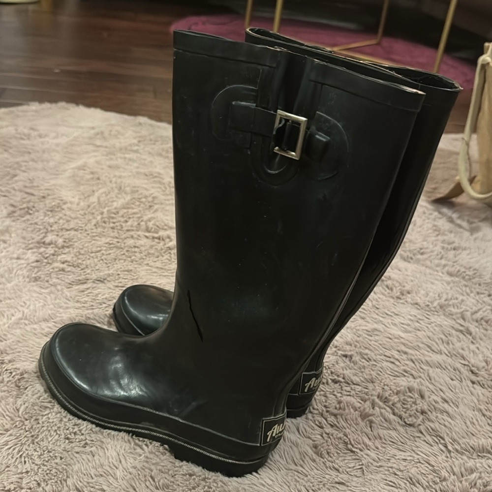 Austin Trading Company black rain boots tall black rubber boots women’s size 7​ - Picture 5 of 13